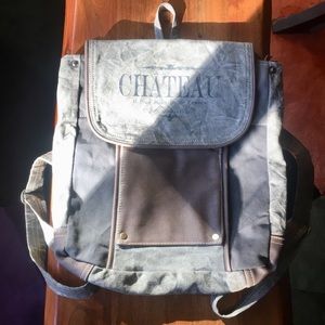 NWOT canvas/leather backpack